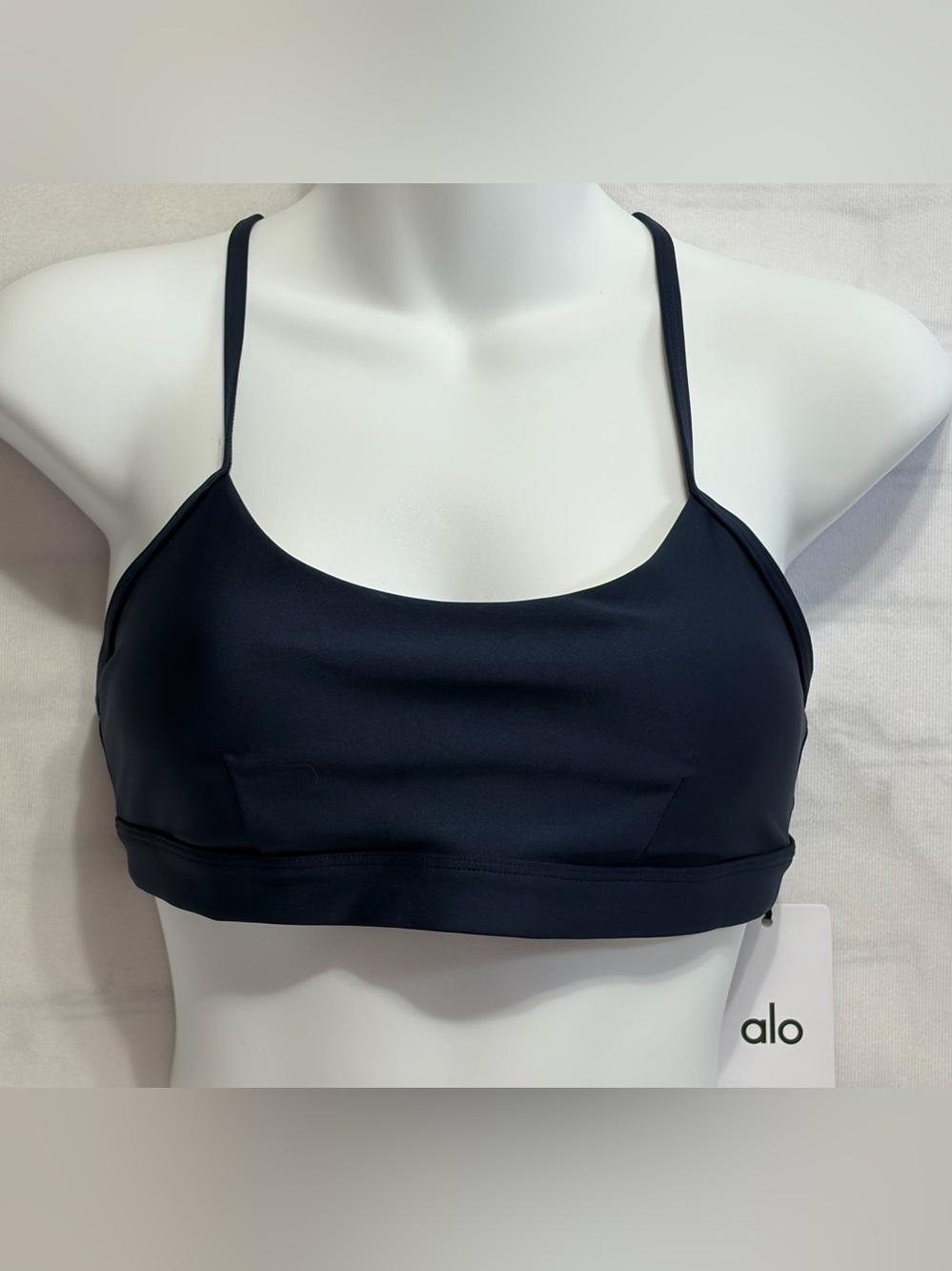 ALO Yoga Black Slim-Strap Sports Bra